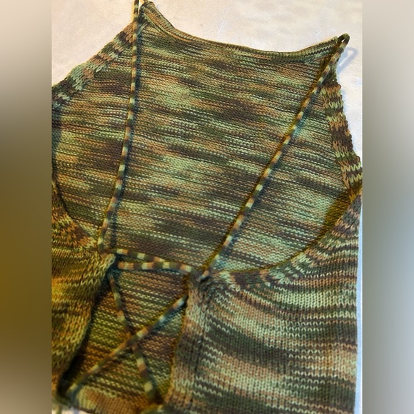 Princess Polly Green Marble Knit Knitted Tie Back Lace Up Fairy Y2K 90’s Top - Picture 3 of 5